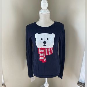 Navy Polar bear sweater by LOFT